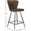 Safavieh FOX1702C-SET2 American Homes Collection Ashby Modern Tufted Swivel Counter Stool, 26″, Grey/Black(Brown)