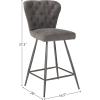 Safavieh FOX1702C-SET2 American Homes Collection Ashby Modern Tufted Swivel Counter Stool, 26″, Grey/Black(Grey)