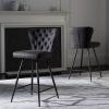 Safavieh FOX1702C-SET2 American Homes Collection Ashby Modern Tufted Swivel Counter Stool, 26″, Grey/Black(Grey)
