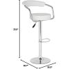 Safavieh Home Collection Angus White Adjustable Swivel Gas Lift 25.2-31.5-inch Bar Stool(White)