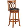 Safavieh Home Collection Baldwin Dark Oak and Black Leather Swivel 29-inch Bar Stool