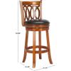 Safavieh Home Collection Baldwin Dark Oak and Black Leather Swivel 29-inch Bar Stool