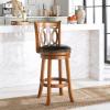 Safavieh Home Collection Baldwin Dark Oak and Black Leather Swivel 29-inch Bar Stool