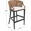 Safavieh Home Collection Brando Brown 28-inch Bar Stool(Brown/Black)