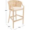 Safavieh Home Collection Brando Brown 28-inch Bar Stool(Natural/White Washed)