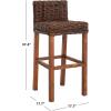 Safavieh Home Collection Cypress Cappuccino Wicker 30-inch Bar Stool(Crocus)