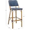 Safavieh Home Collection Deltana Beige Indoor/ Outdoor Barstool(Navy)