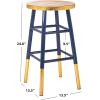 Safavieh Home Collection Emery Red and Dipped Gold Leaf 24-inch Counter Stool(Navy / Gold)