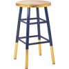 Safavieh Home Collection Emery Red and Dipped Gold Leaf 24-inch Counter Stool(Navy / Gold)