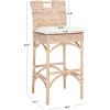 Safavieh Home Collection Fremont Natural Barstool(White/White Washed)