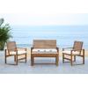 Safavieh Home Collection Hailey Outdoor Living Acacia Patio Set, Brown, 4-Piece