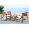 Safavieh Home Collection Hailey Outdoor Living Acacia Patio Set, Brown, 4-Piece