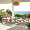 Safavieh Home Collection Hailey Outdoor Living Acacia Patio Set, Brown, 4-Piece
