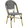 Safavieh Home Collection Hooper Indoor-Outdoor Stacking Side Chairs | Black, White Light Brown | Set of 2(Black / White)