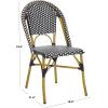 Safavieh Home Collection Hooper Indoor-Outdoor Stacking Side Chairs | Black, White Light Brown | Set of 2(Black / White)