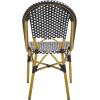 Safavieh Home Collection Hooper Indoor-Outdoor Stacking Side Chairs | Black, White Light Brown | Set of 2(Black / White)