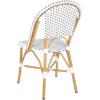 Safavieh Home Collection Hooper Indoor-Outdoor Stacking Side Chairs | Black, White Light Brown | Set of 2(Blue / White)