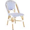 Safavieh Home Collection Hooper Indoor-Outdoor Stacking Side Chairs | Black, White Light Brown | Set of 2(Blue / White)