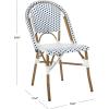 Safavieh Home Collection Hooper Indoor-Outdoor Stacking Side Chairs | Black, White Light Brown | Set of 2(Blue / White)