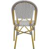 Safavieh Home Collection Hooper Indoor-Outdoor Stacking Side Chairs | Black, White Light Brown | Set of 2(Grey / White)