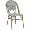 Safavieh Home Collection Hooper Indoor-Outdoor Stacking Side Chairs | Black, White Light Brown | Set of 2(Grey / White)
