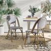 Safavieh Home Collection Hooper Indoor-Outdoor Stacking Side Chairs | Black, White Light Brown | Set of 2(Grey / White)
