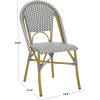 Safavieh Home Collection Hooper Indoor-Outdoor Stacking Side Chairs | Black, White Light Brown | Set of 2(Grey / White)