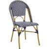 Safavieh Home Collection Hooper Indoor-Outdoor Stacking Side Chairs | Black, White Light Brown | Set of 2(Navy / White)