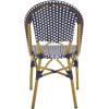 Safavieh Home Collection Hooper Indoor-Outdoor Stacking Side Chairs | Black, White Light Brown | Set of 2(Navy / White)