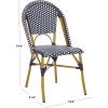 Safavieh Home Collection Hooper Indoor-Outdoor Stacking Side Chairs | Black, White Light Brown | Set of 2(Navy / White)