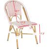 Safavieh Home Collection Hooper Indoor-Outdoor Stacking Side Chairs | Black, White Light Brown | Set of 2(Red / White)