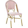 Safavieh Home Collection Hooper Indoor-Outdoor Stacking Side Chairs | Black, White Light Brown | Set of 2(Red / White)