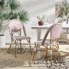 Safavieh Home Collection Hooper Indoor-Outdoor Stacking Side Chairs | Black, White Light Brown | Set of 2(Red / White)
