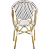 Safavieh Home Collection Hooper Indoor-Outdoor Stacking Side Chairs | Black, White Light Brown | Set of 2(White / Black)