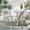 Safavieh Home Collection Hooper Indoor-Outdoor Stacking Side Chairs | Black, White Light Brown | Set of 2(White / Black)