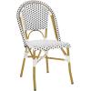 Safavieh Home Collection Hooper Indoor-Outdoor Stacking Side Chairs | Black, White Light Brown | Set of 2(White / Black)