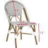 Safavieh Home Collection Hooper Indoor-Outdoor Stacking Side Chairs | Black, White Light Brown | Set of 2(White / Black)