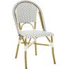 Safavieh Home Collection Hooper Indoor-Outdoor Stacking Side Chairs | Black, White Light Brown | Set of 2(White / Grey)