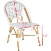 Safavieh Home Collection Hooper Indoor-Outdoor Stacking Side Chairs | Black, White Light Brown | Set of 2(White / Grey)