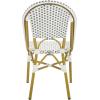 Safavieh Home Collection Hooper Indoor-Outdoor Stacking Side Chairs | Black, White Light Brown | Set of 2(White / Grey)