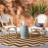 Safavieh Home Collection Hooper Indoor-Outdoor Stacking Side Chairs | Black, White Light Brown | Set of 2(White)