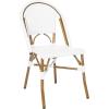 Safavieh Home Collection Hooper Indoor-Outdoor Stacking Side Chairs | Black, White Light Brown | Set of 2(White)