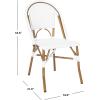 Safavieh Home Collection Hooper Indoor-Outdoor Stacking Side Chairs | Black, White Light Brown | Set of 2(White)