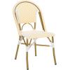 Safavieh Home Collection Hooper Indoor-Outdoor Stacking Side Chairs | Black, White Light Brown | Set of 2(Yellow / White)