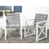 Safavieh Home Collection Irina Outdoor Arm Chair, White and Grey, Set of 2(White / Grey)
