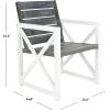 Safavieh Home Collection Irina Outdoor Arm Chair, White and Grey, Set of 2(White / Grey)