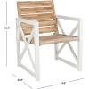 Safavieh Home Collection Irina Outdoor Arm Chair, White and Grey, Set of 2(White / Oak)