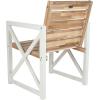 Safavieh Home Collection Irina Outdoor Arm Chair, White and Grey, Set of 2(White / Oak)