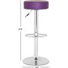 Safavieh Home Collection Jude White Adjustable Swivel Gas Lift 25.6-31.5-inch Bar Stool(Purple)