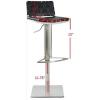 Safavieh Home Collection Mitchell Stainless Steel and Grey Leather Adjustable Gas Lift 21.7-30.7-inch Bar Stool(black)